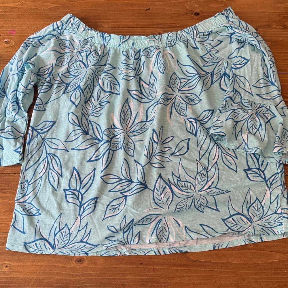 Floral Off-Shoulder Top -‎ Blue